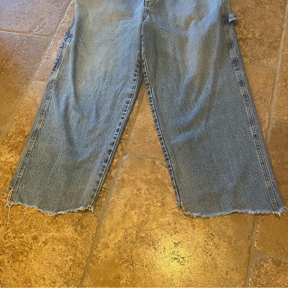 Vintage South Pole Light Blue Denim Raw Hem Y2K Skater Cargo Baggy Jeans Size 40 - Picture 7 of 9